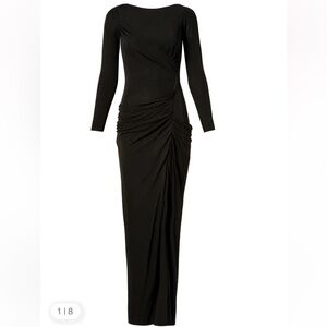 Badgley Mischka Forbidden Territory Black Long Sleeve Evening Gown Dress Size 2